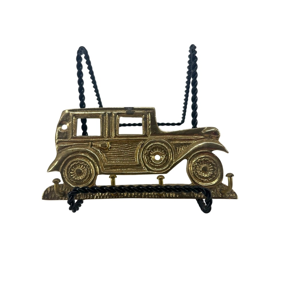 Vintage Brass Art Deco Car Key Holder Wall‎ Mount Hook Hanger